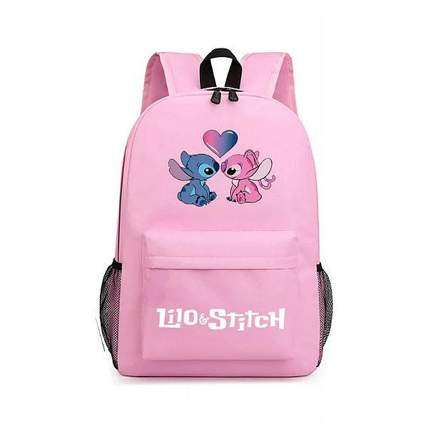Mochila Escolar Stitch Rosa