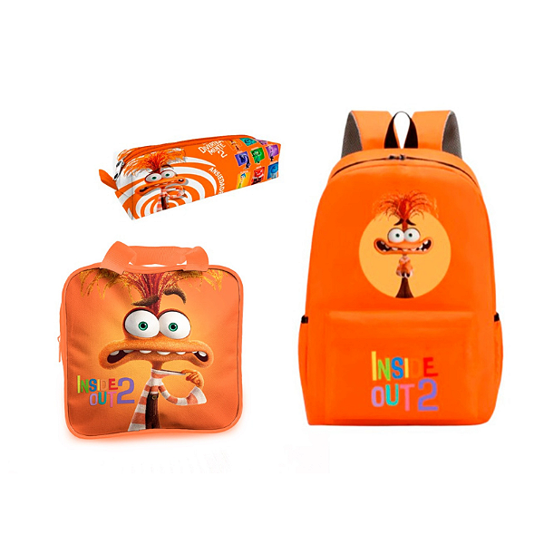 Kit Mochila Escolar - Divertidamente 2 Ansiedade/Volta as Aulas 2025