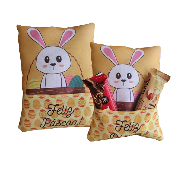 Almofada Páscoa Com Bolso Personalizada