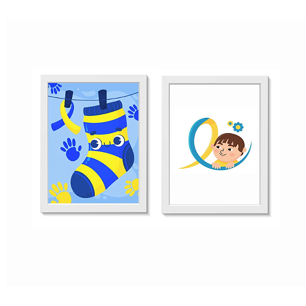 2 Quadros em mdf - sindrome de Down