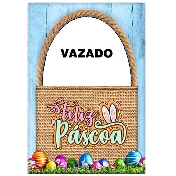 Painel Decorativo interativo Vazado - Páscoa cesta