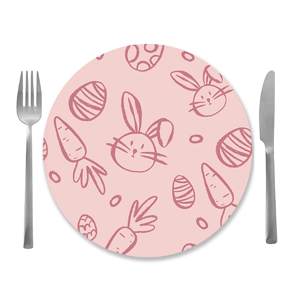 Sousplat Mesa Posta Páscoa rosa