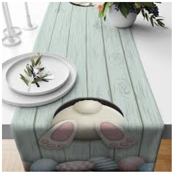 Caminho de Mesa Estampas - Páscoa verde litra