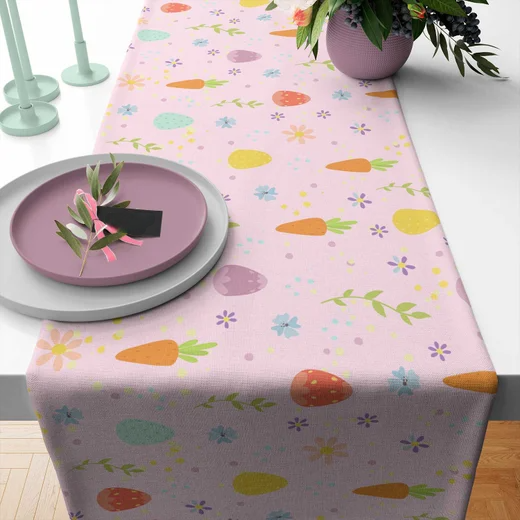 Caminho de Mesa Estampas - Páscoa cenoura