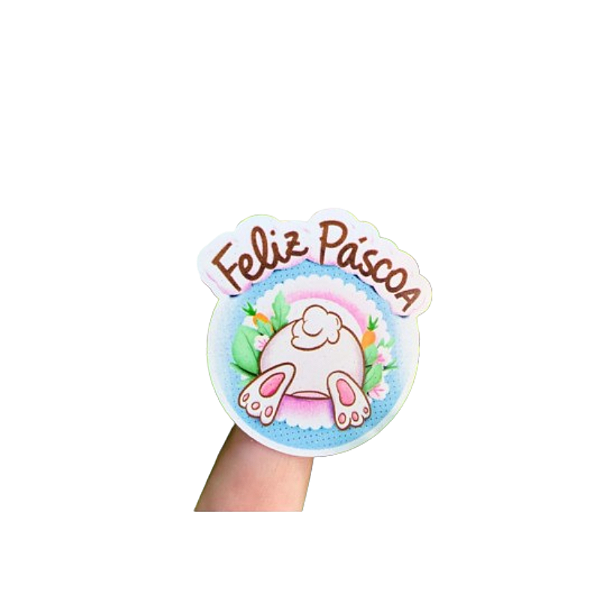 50 Tags Adesivo Personalizados Para Páscoa Feliz