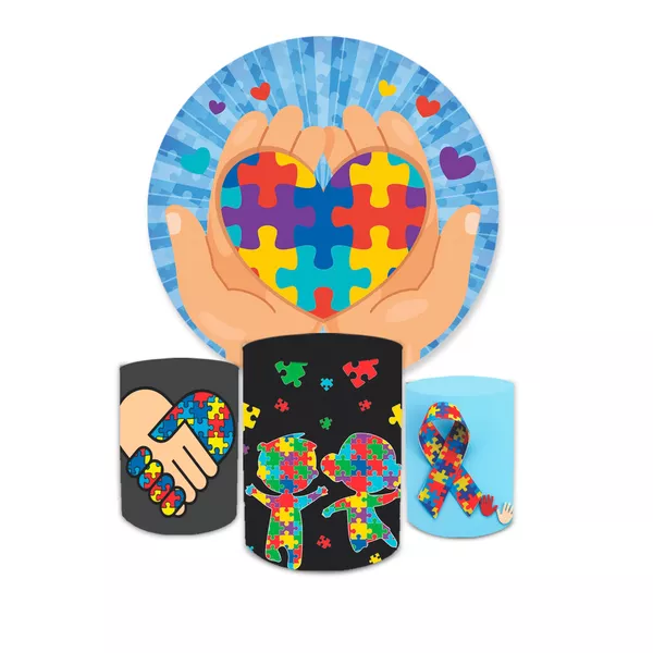 Kit Veste Facil Festa - Autismo/Autista/coração /Campanha abril azul