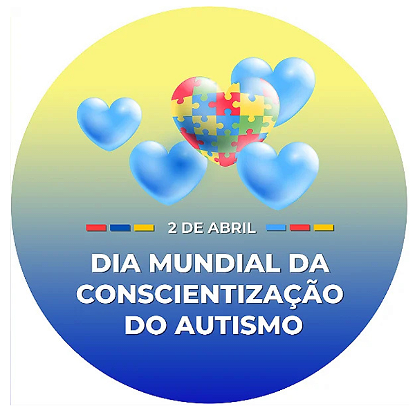 Painel Redondo Veste Fácil Autismo/Autista/Campanha abril azul