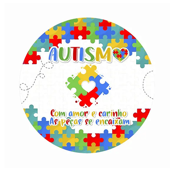 Painel Redondo Veste Fácil Autismo/Autista/Campanha abril azul 2