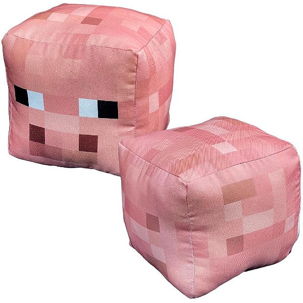 Almofada Cubo Minecraft Porco Pig Bloco