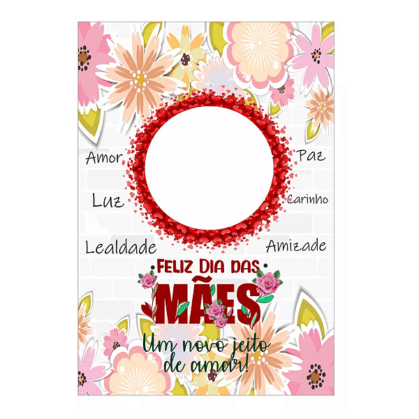 Painel Decorativo interativo vazado Dia das Mães Redondo