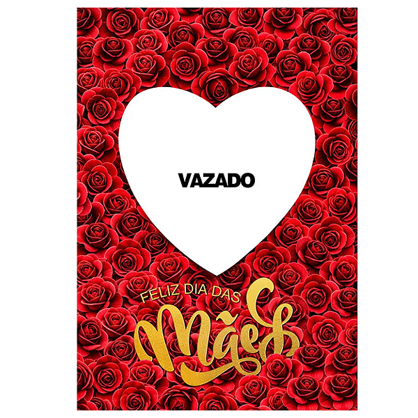 Painel Decorativo interativo vazado Dia das Mães Vermelho rosas