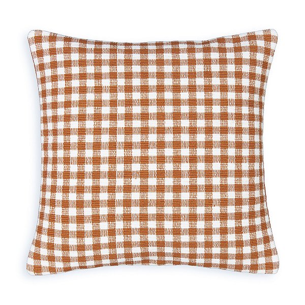 Almofada Cheia -Outono/inverno Quadriculado Marron/branco