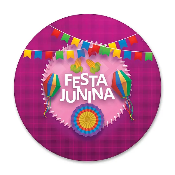 Painel Redondo Festa junina Rosa