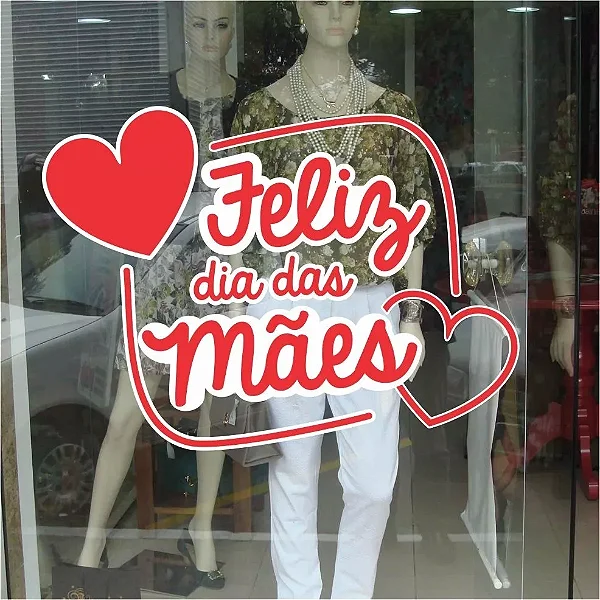Adesivo Decorativo Vitrine Loja Comercio Dia Da Mães Grande 1,0m x0,71 cm