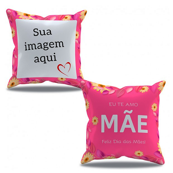 Almofada Decorativa Dia das Mães sua foto aqui