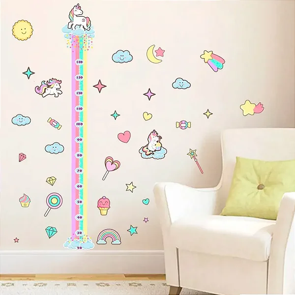 Régua de Crescimento Infantil Unicórnio color