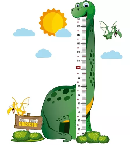 Régua de Crescimento Infantil Dinossauro