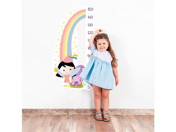 Régua de Crescimento Infantil Princesa e o arco íris
