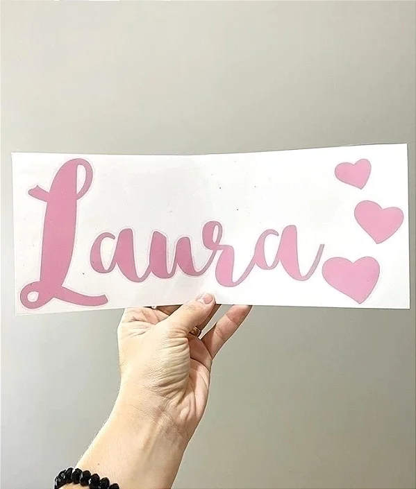 Adesivo nome personalizado "divertida" com coração