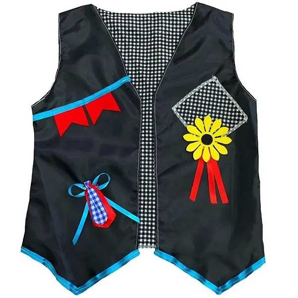 Colete Quadrilha/junina/caipira/são João Infantil - preto