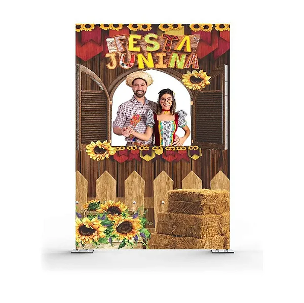 Painel Decorativo interativo vazado Junina Feno