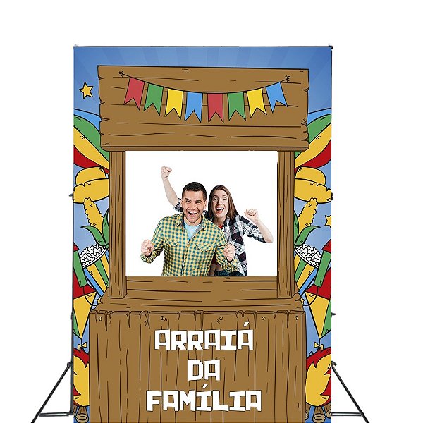 Painel Decorativo interativo vazado Junina Arraiá da familia