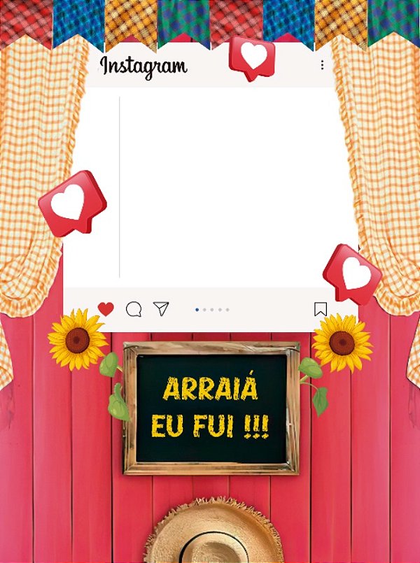 Painel Decorativo interativo vazado Junina Arraiá eu fui