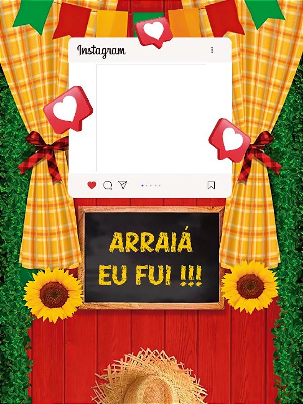 Painel Decorativo interativo vazado Junina Arraiá eu fui 2