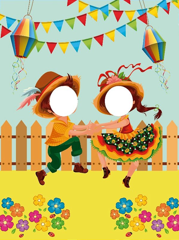 Painel Decorativo interativo vazado Junina Casal