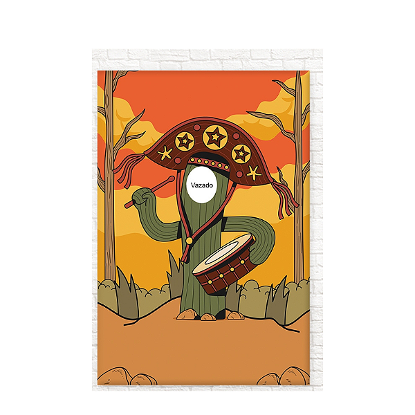 Painel Decorativo interativo vazado Junina Cacto