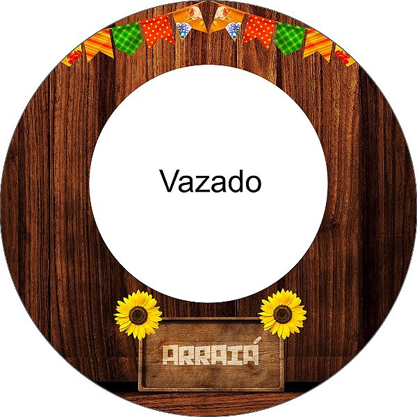 Painel Decorativo interativo vazado redondo Junina Arraiá