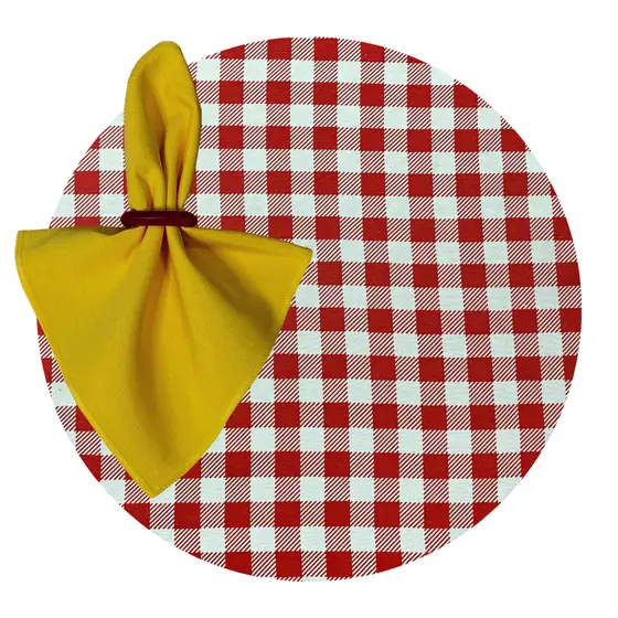 Sousplat Mesa Posta Festa junina - Vermelho xadrez