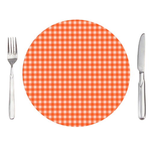 Sousplat Mesa Posta Festa junina - Laranja xadrez