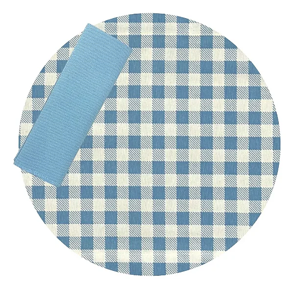 Sousplat Mesa Posta Festa junina - Azul claro xadrez