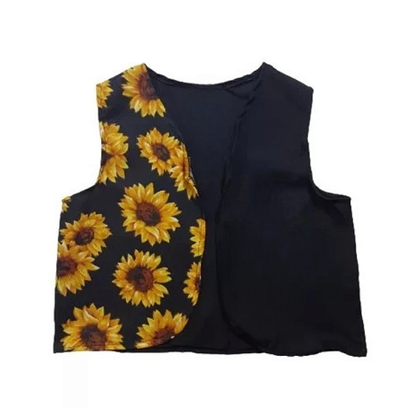 Colete Quadrilha/junina/caipira/são João Infantil - Preto girassol