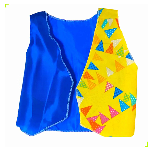 Colete Quadrilha/junina/caipira/são João Infantil - Azul e amarelo