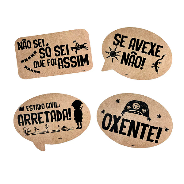 Totem Placa Junina Kit Festa 5 Placas Decoração