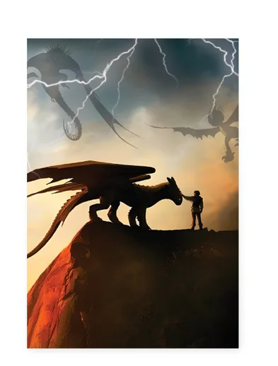 Painel Retangular Decorativo - Como treinar seu dragão o filme 3