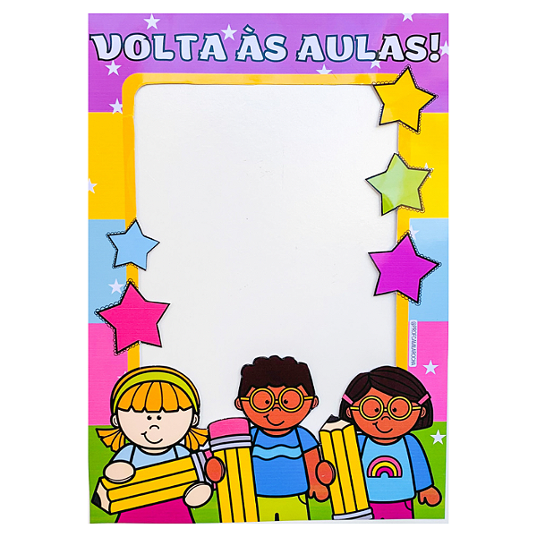 Placa Moldura Volta às aulas 2 - em PS