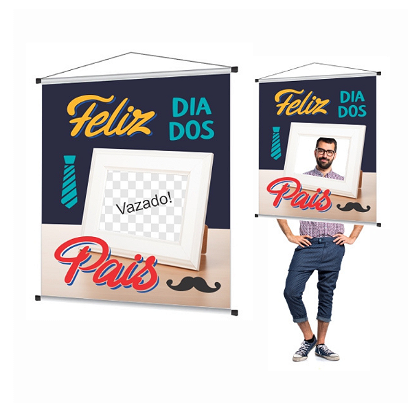 Banner Pronto com tubete vazado - 85cmx80cm Dia dos pais