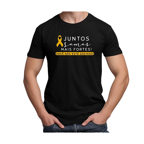 Camiseta /blusa Setembro Amarelo preto 2025