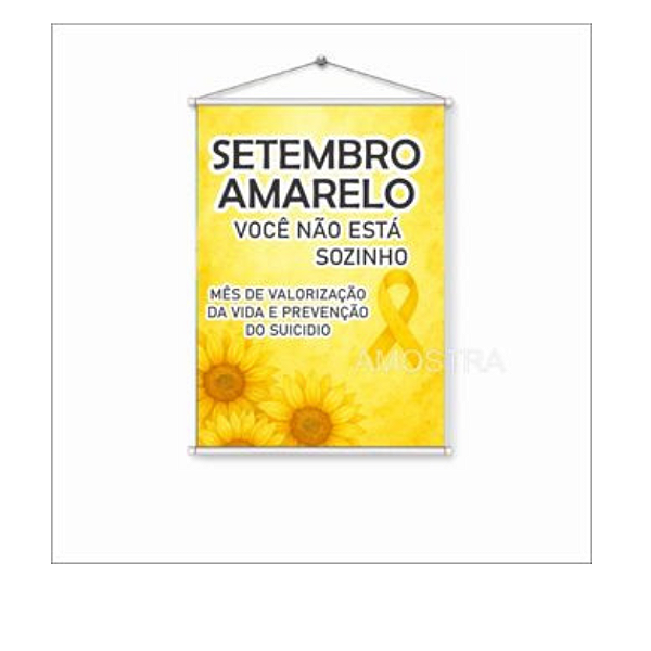 Banner Pronto com tubete - 60x90cm Setembro amarelo 2025