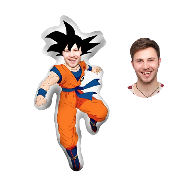 Almofadas 3D Fun - Coloque seu rosto no seu personagem Goku