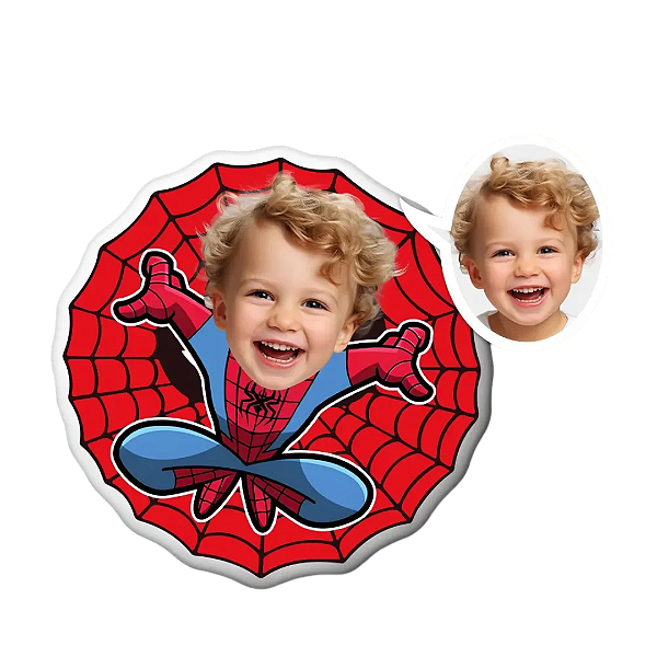 Almofadas 3D Fun - Coloque seu rosto no seu personagem homem aranha