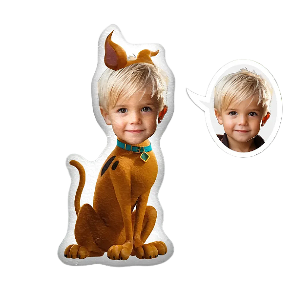 Almofadas 3D Fun - Coloque seu rosto no seu personagem scooby doo