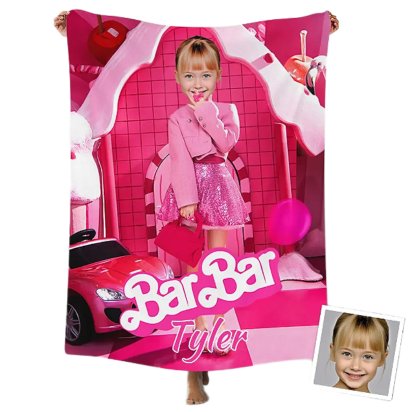 Toalha Fun poket infantil - Seu rosto no personagem Barbie