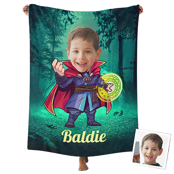 Toalha Fun poket infantil - Seu rosto no personagem dr. estranho