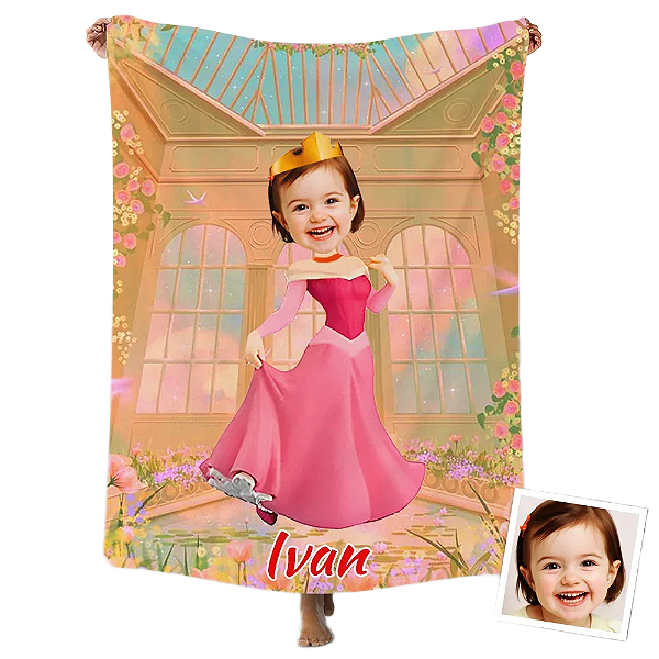 Toalha Fun poket infantil - Seu rosto no personagem Bela adormecida