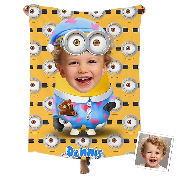 Toalha Fun poket infantil - Seu rosto no personagem Minions