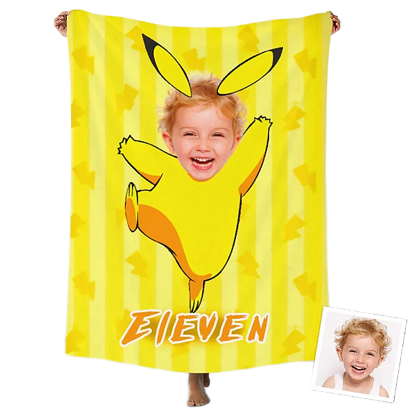 Toalha Fun poket infantil - Seu rosto no personagem Picachu
